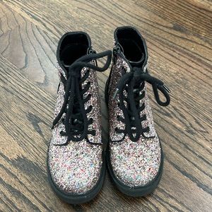 Cat & Jack girls 14 glitter combat boots